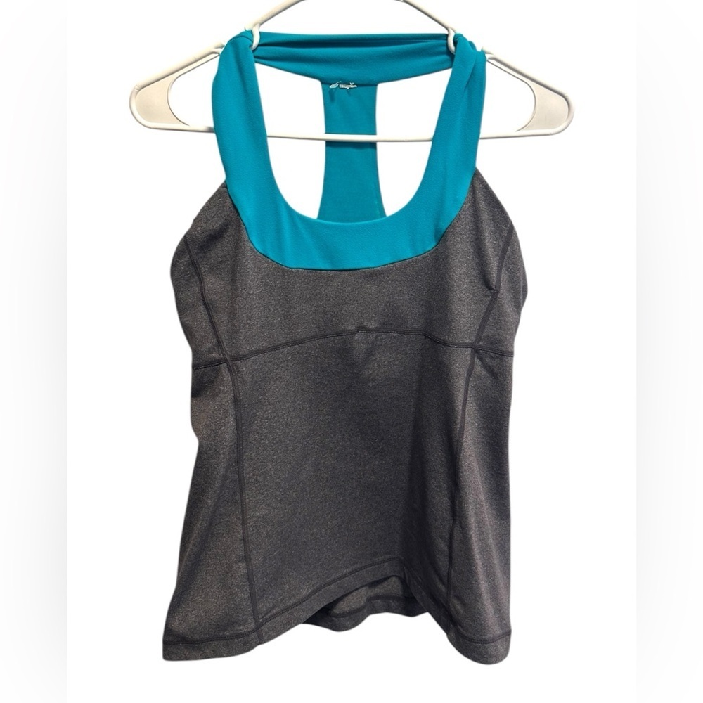LULULEMON Aqua and Gray Women's tank Top